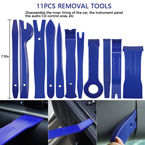 AUTDER 52 Pcs Body Repair Upholstery & Trim Tools Trim Removal Tool Kits Pry Kit Door Panel Tool Radio Repair Modification Pliers Fastener Remover - Blue