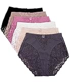 Barbra's 6 Pack Women's Light Control Full Coverage Lace Briefs Panties(L)