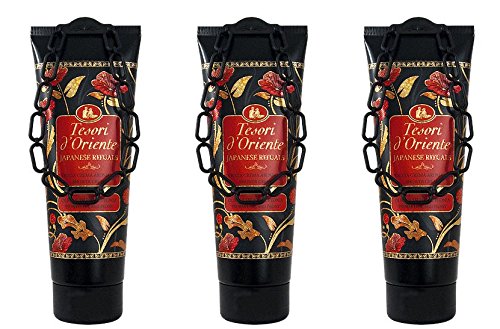 Tesori d'Oriente:"Japanese Rituals" Aromatic Shower Cream, with Tsubaki Oil and Peony 8.45 Fluid Ounce (250ml) Tubes (Pack of 3) [ Italian Import ]