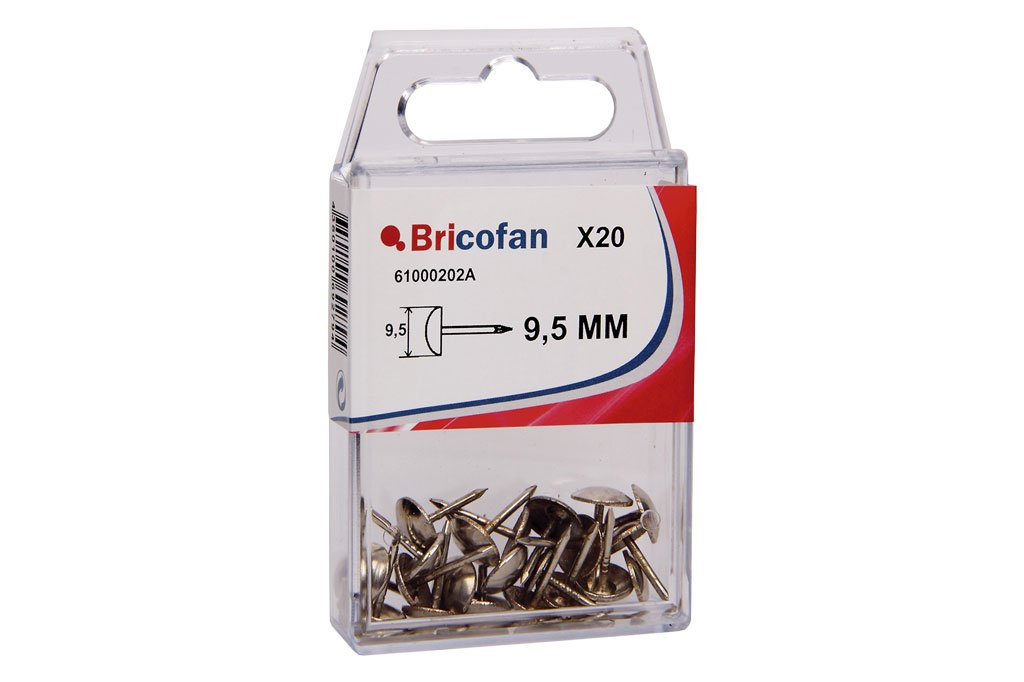 CoFan 61000202 A – Pack of 20 brads, Nickel, 9.5 mm)