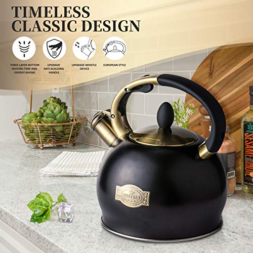 SUSTEAS Stove Top Whistling Tea KettleSurgical Stainless Steel