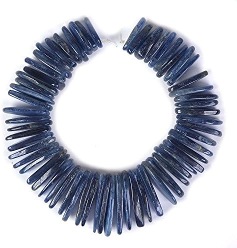 JustinstonesJustinstones Natural Gemstone Kyanite Freeform Oval Shaped Loose Beads 7"