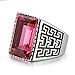Boho Jewelry Mens Stainless Steel Cz Ring Vintage Large Charming Gemstone Band (11)