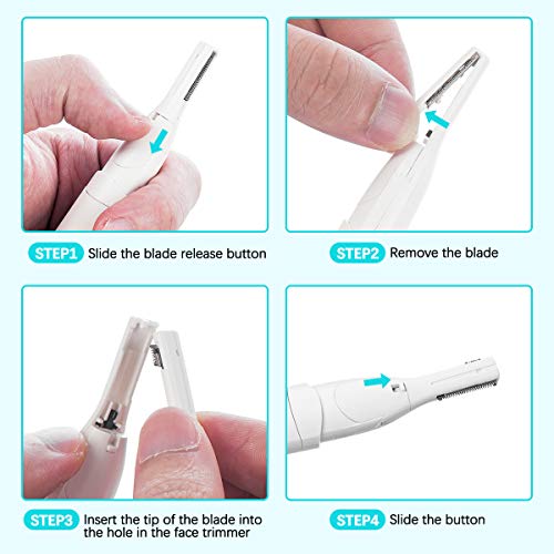 Eyebrow Trimmer, Electric Eyebrow Razor for Women, Liaboe Upgraded Eyebrow Hair Removal with Comb Eyebrow Epilator No Pulling Sensation Painless for Face Chin Lips Neck Bikini-line Armpit