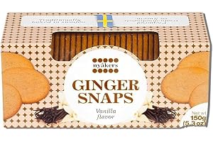 GOODSCIOUS Nyakers Pepparkakor Swedish Ginger Snaps Cookies - Vegan Cookies for Holidays - Vegetarian Ginger Snacks - Gourmet Gingersnap Cookies - Food Gift for Holidays - Vanilla Cookies in Window Box (5.3oz)