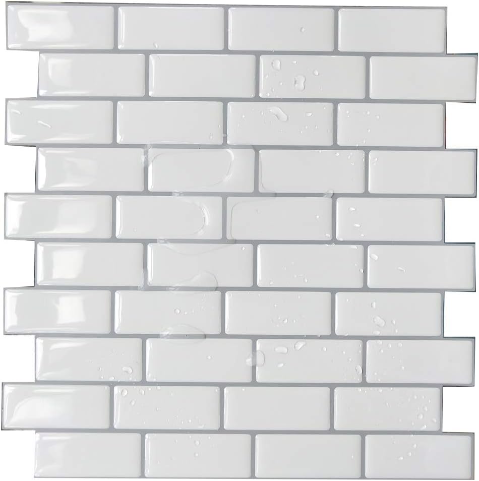 Alwayspon Tile Sticker 10 Sheets Vinyl Stick on Tiles