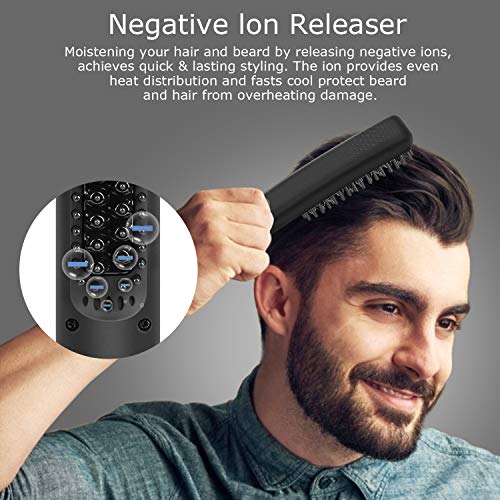 Peine alisador de barba rápido para hombres,plancha de pelo profesional,Profesional Peine de Peluquería Multifuncional Cepillo para Hombre Mujer (negro)