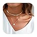 Defiro Layer Choker Gold Tone Sequins Coin Necklace Moon Pendant Charm Women Jewelry