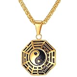 U7 Jewelry 18K Gold Plated Taoism Tai Ji Yin Yang Pendant Necklace
