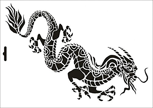 UMR-Design W-080 Dragon Textil- / wallstencil Size A4