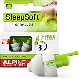 Alpine SleepSoft Sleeping Earplugs - Ultra Soft Filter for Side Sleeper - Reduce Noises & Improve Sleep – Reusable, Hygienic,