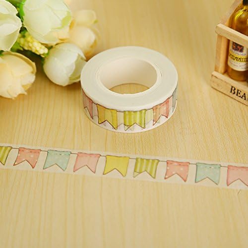 Decor Unique 1.5cm*10m Colour Flag washi tape DIY decoration scrapbooking planner masking adhesive label sticker stationery