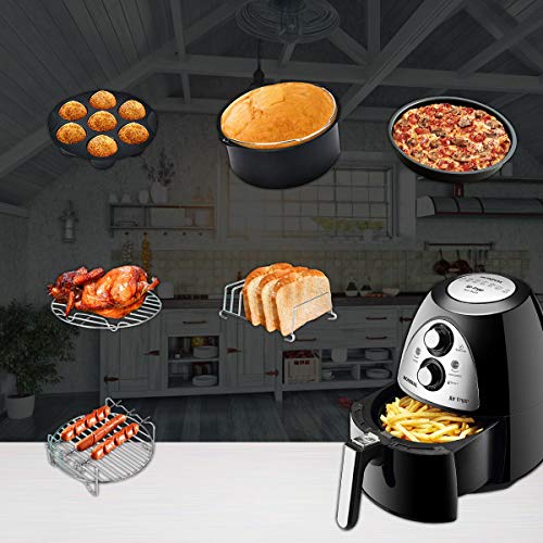 8 inch Air Fryer Accessories for Gowise USA Cozyna Airfryer XL 5.3QT - 5.8QT, Deluxe Deep Fryer Accessories Set of 8/12 (12)