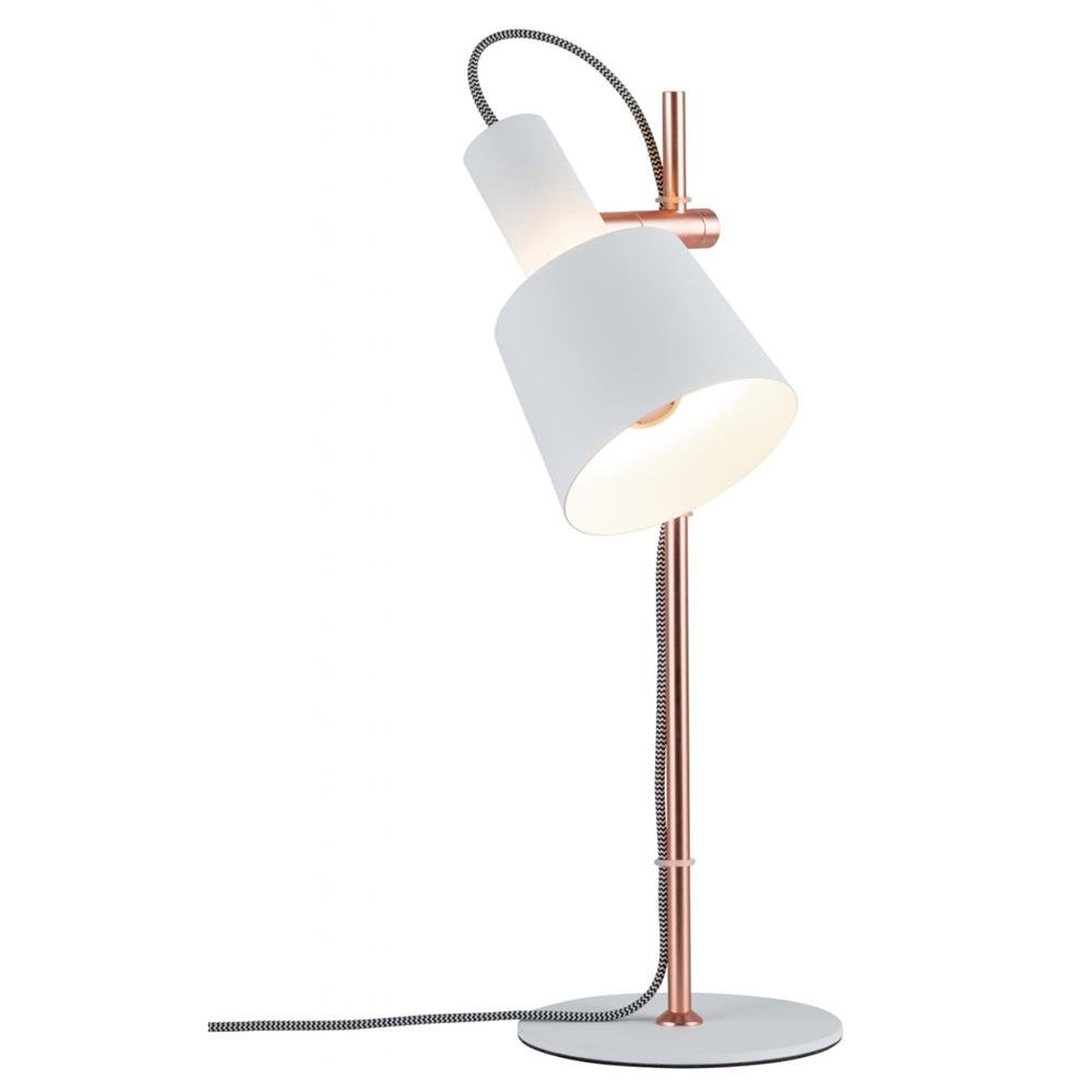 Paulmann 79658 Neordic Haldar Table luminaire max. 1x20W Table lamp for E14 Lamps Bedside lamp White/Copper matt 230V Metal Without lamp