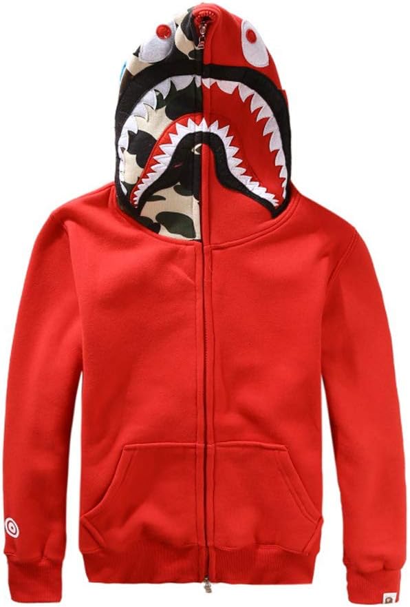 ZYPPX Ape Bape Hoodies Pullover, Men/Women Shark 3D Printed Sweatshirts Casual Hip-Hop Unisex Coat