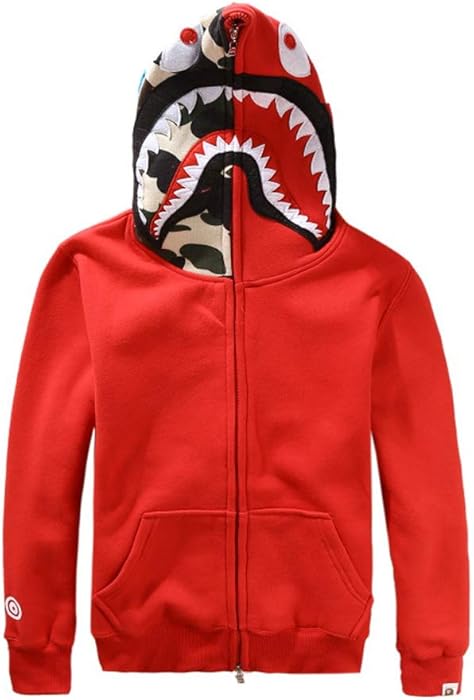 ZYPPX Ape Bape Hoodies Pullover, Men/Women Shark 3D Printed Sweatshirts Casual Hip-Hop Unisex Coat
