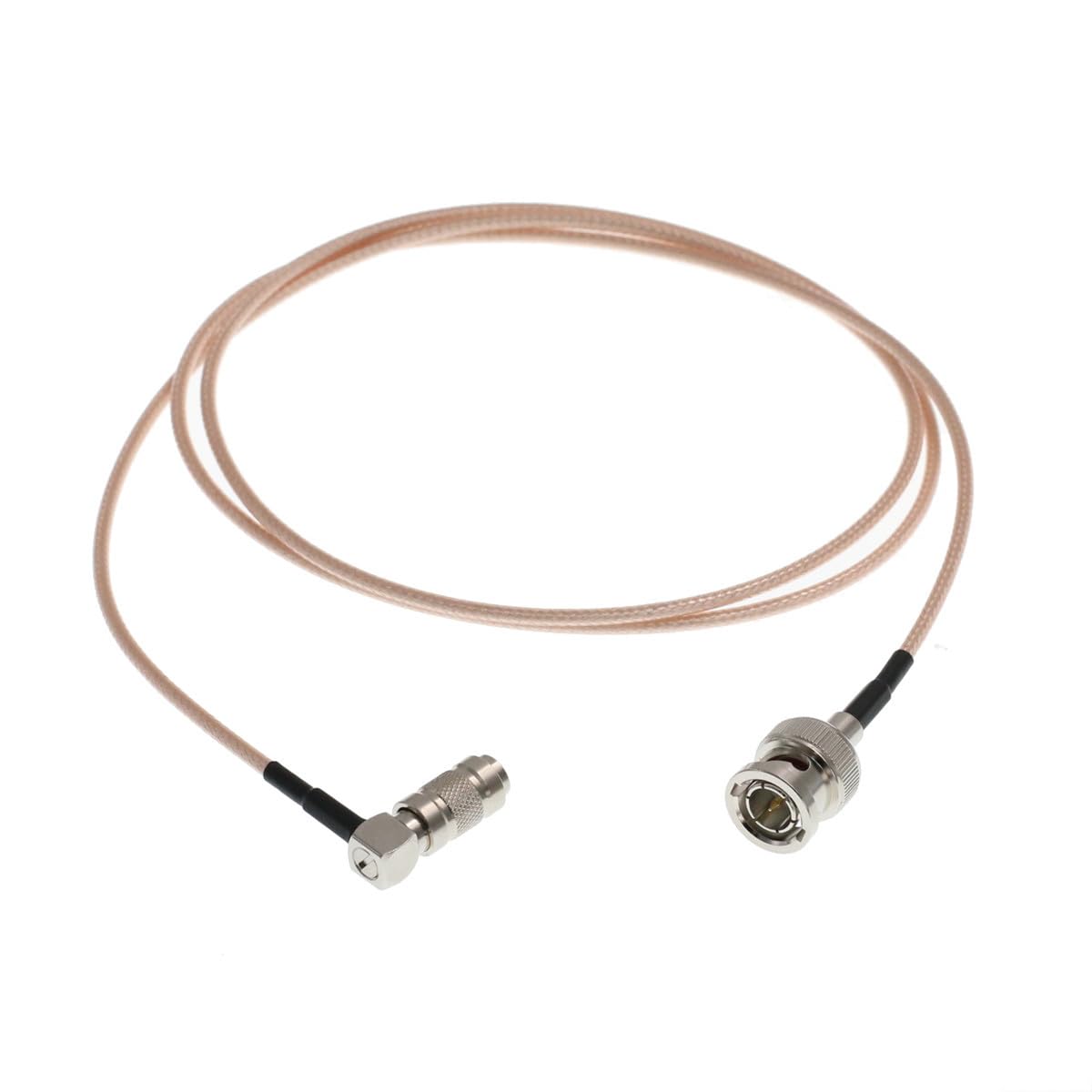 HangTon DIN1.0/2.3 to BNC 3G SDI Coaxial Cable for Blackmagic Camera Video Assist Monitor Hyperdeck Shuttle 75 ohm (1m, Right Angle DIN 1.0/2.3 to Male BNC RG179) — image 1