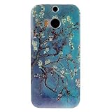 For HTC One (M8) , ivencase Peach Blossom Flower Ultra Slim Pattern Soft TPU Gel Texture Ultra Thin [Flexible] Bumper Protective Rear Skin Case Cover Perfect Fit for HTC One (M8) / HTC One (M8) CDMA + One 