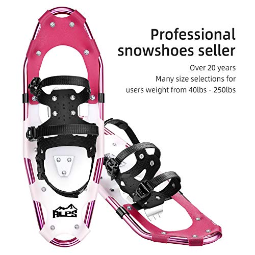 ALPS Lightweight Snowshoes Set for Women,Girls+Trekking Poles,Carrying Tote 21"