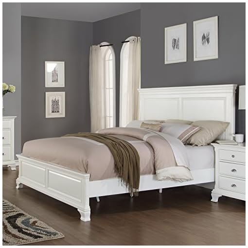 Roundhill Furniture Bedroom Furniture Bed Dresser King White Beachfront Decor
