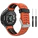 MoKo Watch Band Compatible with Garmin Forerunner 235, Soft Silicone Replacement Watch Band fit Garmin Forerunner 235/235 Lite/220/230/620/630/735XT/Approach S20/S6/S5 - Orange & Black