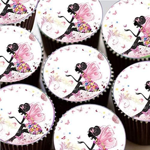 Topped Off 15 pre-cut forest fairy round edible cake decorations