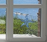 Starfish Stained Glass Style Vinyl Window Decal - Copyright Yadda-Yadda Design Co. (5