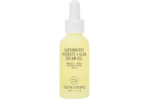 Youth To The People Superberry Hydrate + Glow Dream Face Oil - Revives Dull + Dry Skin, Boosts Radiance, Hydrating, Ultra-Lightweight Formula, Vitamin C, Squalane, Omega Oils, Vegan - 1 fl oz