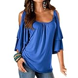 AmyDong Women's T-Shirt, Sexy Women Summer Loose Top Short Sleeve Blouse Off Shoulder Casual Tops T-Shirt Off-Shoulder T-Shirt