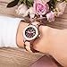 Sentai Wood Watch, Womens Handmade Wrist Watch with Adjustable Band, Date Calendar, Luminous Pointer
