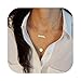 Shoopic Layered Coin Bar Pendant Lariat Disc Drop Y Chain Necklace for Women (bar coin2)