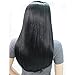 Aimole Long Straight 3/4 Women's Wigs Hair Piece Synthetic Hair with Black Headband(1-Black)