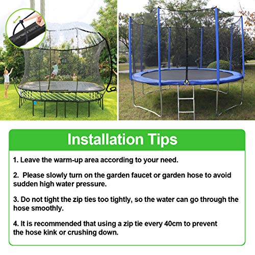 Landrip Trampoline Sprinkler,Trampoline Spray Water Park Fun Summer Outdoor Kids Water Sprinkler Game Toys Trampoline Accessories(32.8 Feet)