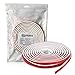 Qishare Silicone Rubber Weather Strip, Multi-Hole Design Seal Strip for Doors and Windows, Professional Self Adhesive Anti Collision Soundproof Waterproof Dustproof Windproof, 6M (D9x6mm, White)