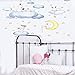 Bunny Animals Wall Stickers Wall Decals for Nursery Decor Lovely Rabbits Easter Holiday Wall Stickers Decor Removable Mural Decals Baby Nursery Kids Room Living Room Wall Decor Nursery Wallpaper