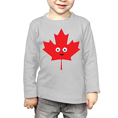 ZheuO Boys & Girls Baby Happy Maple Leaf Cozy 100% Cotton Tee Unisex Gray 4 Toddler