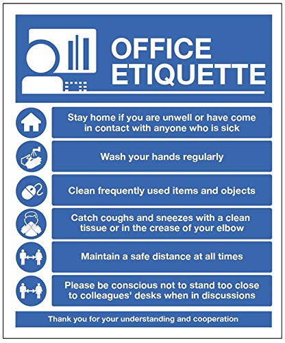 Caledonia Signs 18572K Office COVID19 guidelines, 300 x 400 mm