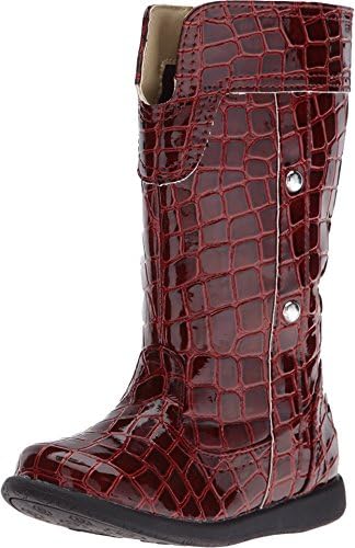 W6YZ Baby Girl's Cato (Toddler/Little Kid) Burgundy Croc Patent Flat