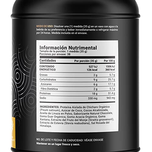 Proteína Orgánica Vegana de 1.361 kg sabor Chocolate. Ingredientes naturales. Organic Vegan Protein B Life.