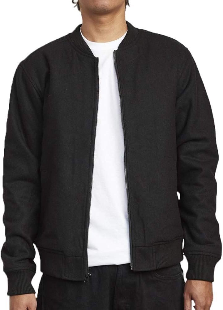 Rvca Men's Troy Bomber Rvca Black M: Clothing