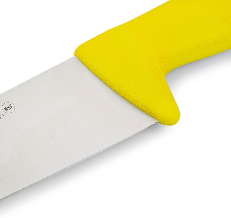 Fleischermesser mit Edelstahlklinge 250 mm - Professionelles Küchenmesser zum Schneiden von Fleisch, Fisch und Gemüse - Ergonomischer Griff aus Polyoxymethylen, Gelb, Serie 2900