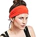 BLOM Original Headbands for Women Wear for Yoga, Fashion, Working Out, Travel or Running Multi Style Design for Hair Styling Active Living Wear Wide Turban Knotted (Original Size, Vivid Orange)