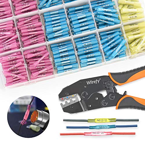 620 PCS Heat Shrink Butt Connectors - Electrical Connectors Kit - Solderless Wire Connectors - Automotive Marine Crimp Connectors by Wirefy