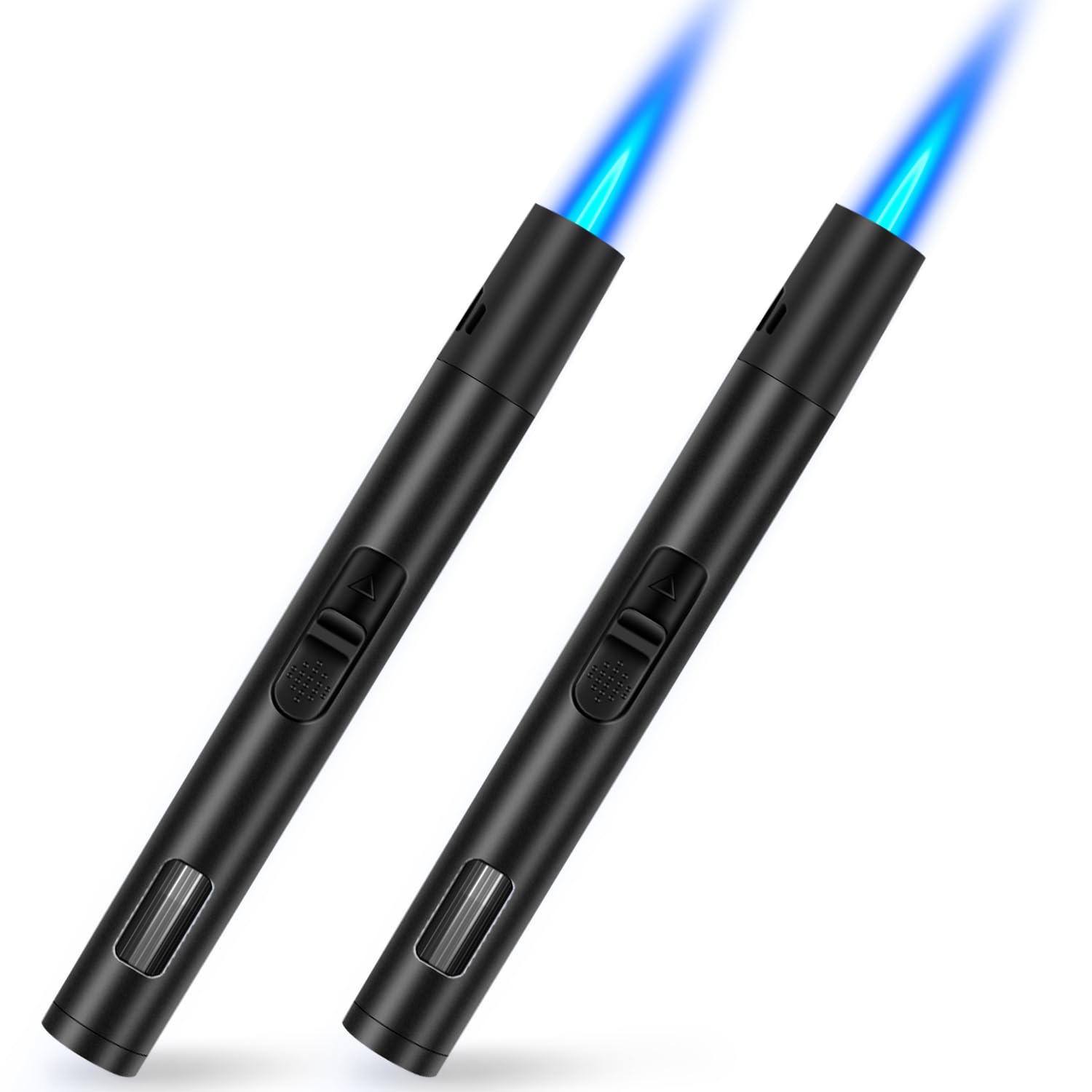 Photo 1 of LcFun Torch Lighters 2 Pack Refillable Butane Lighter, Butane NOT Included, Windproof Adjustable Jet Flame Long Lighters for Candle, Grill, BBQ, Camping