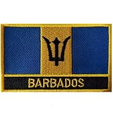 Uijokdef Uijokdef 1 PCS Barbados Flag Patches Ironing Or Sew Embroidered Tactical Military National Barbados Patch
