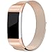 Maledan Compatible with Fitbit Charge 2 Bands, Stainless Steel Milanese Loop Metal Replacement Accessories Bracelet Strap with Unique Magnet Lock for Fitbit Charge 2 HR Royal Gold Small