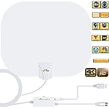 TV Antenna - 2021 Newest Amplified HD Digital Indoor TV Antenna Long 250 Miles Range 360° Reception HDTV Antenna Support 4K 1