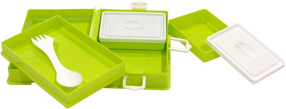 Nani's Anti-Bacterial Book Shape Lunch Box | Compact | Stylish (Green)