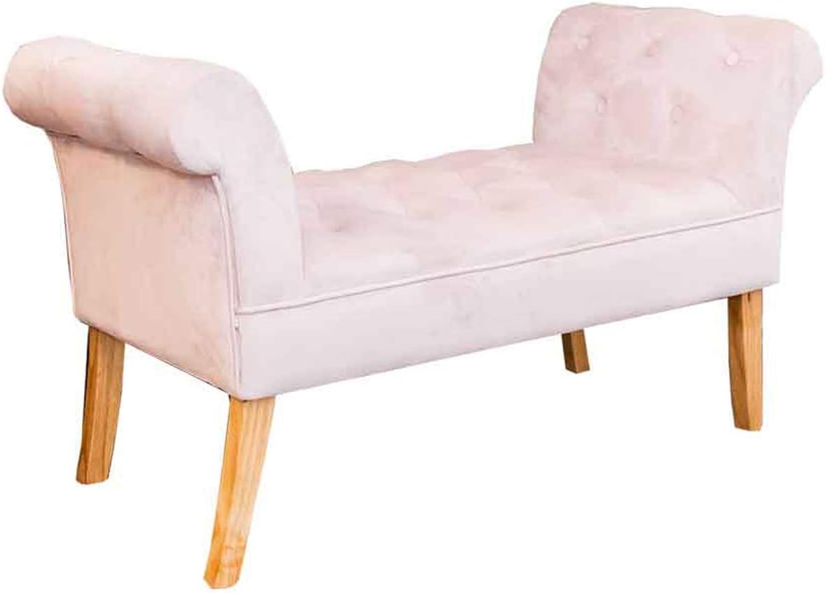 Sr Pink Velvet Bench Bed End Seat Pouf Pouffes Ottoman Stool Bedroom Lounge Amazon Co Uk Kitchen Home