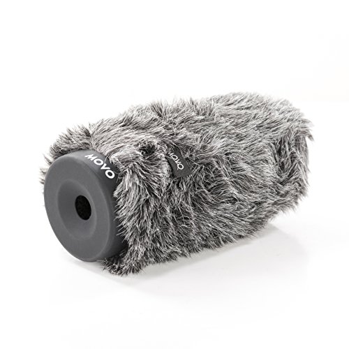 Movo WS-G140 Furry Rigid Windscreen for Microphones 18-23mm in Diameter and up to 6.3" (16cm) Long - Dark Gray